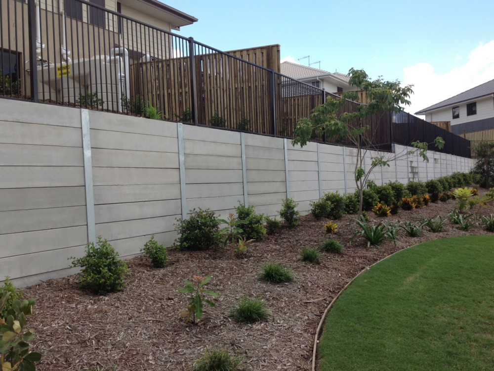 Retaining Wall with Grey sleepers