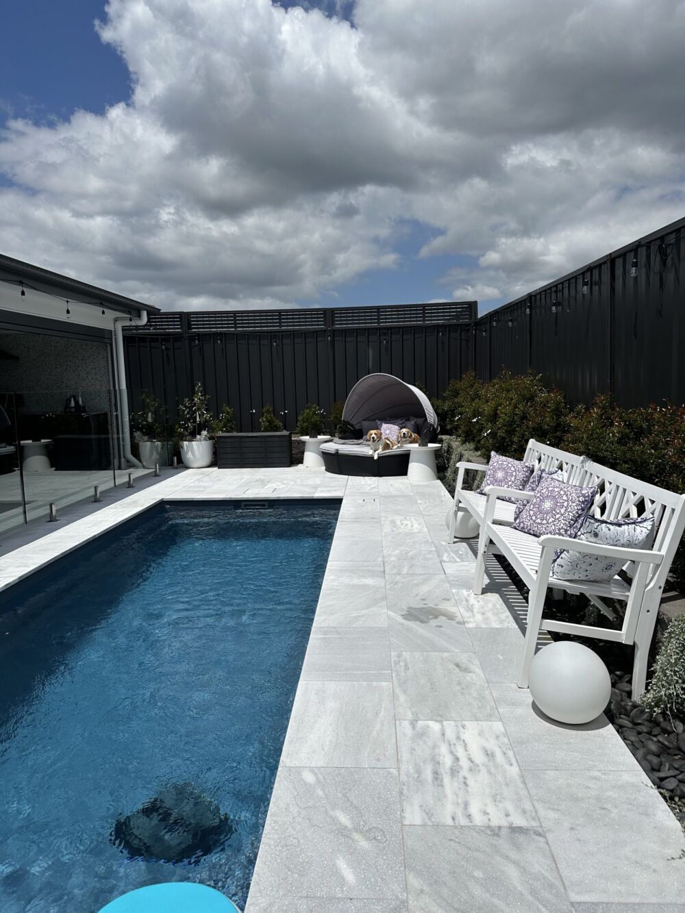Argento Marble around a pool