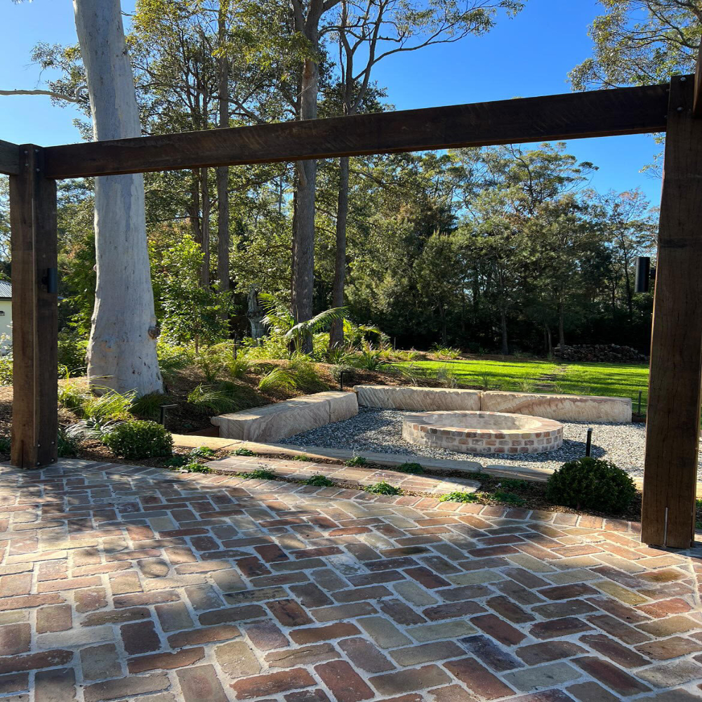 Recycled bricks in outdoor area