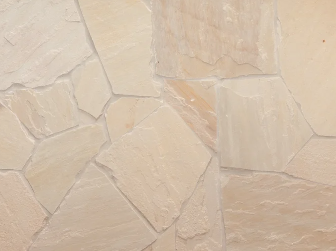 Mint White Sandstone Crazy Pave